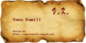 Vass Kamill névjegykártya