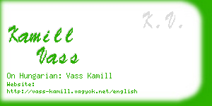 kamill vass business card